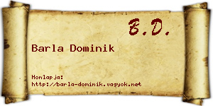 Barla Dominik névjegykártya
